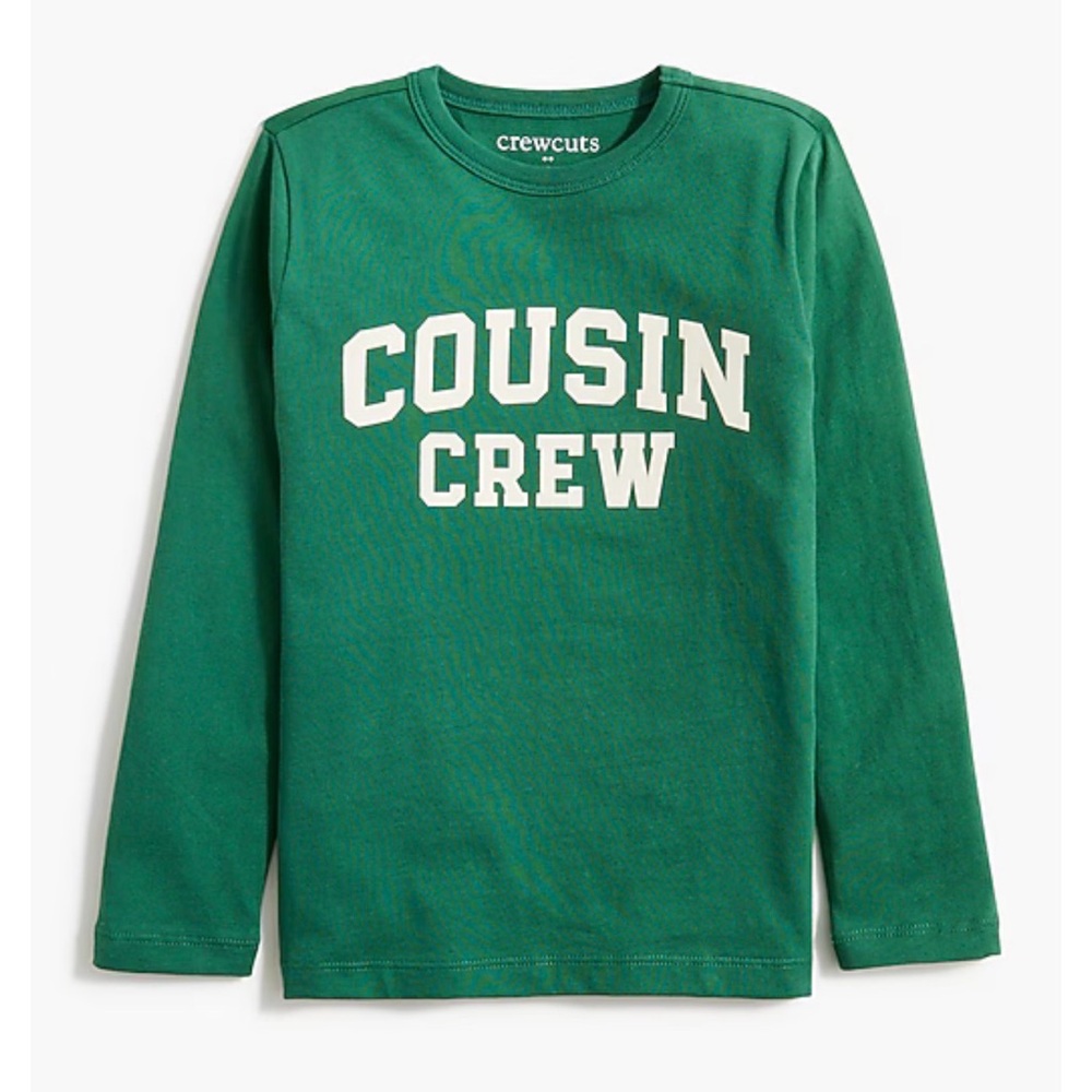 Crewcuts Cousin Crew Kids Long Sleeve Shirt - small 6-7 classic pine green